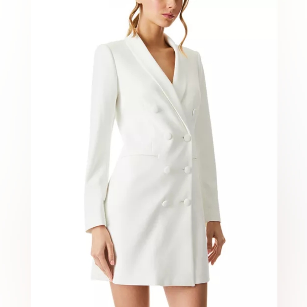 Alice+Olivia White Blazer Dress
